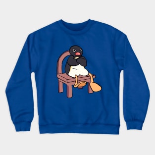 sulking sitting penguin meme / pingu Crewneck Sweatshirt